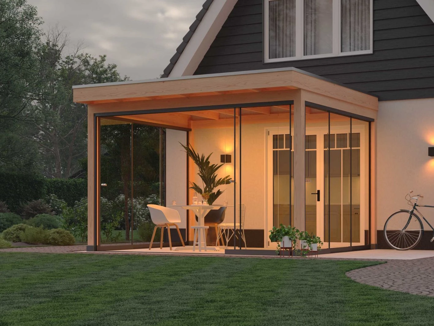 Douglas Buitenverblijf aan huis, 400 x 300, met twee zijwanden en glazen schuifwand, Westwood - Afbeelding 2